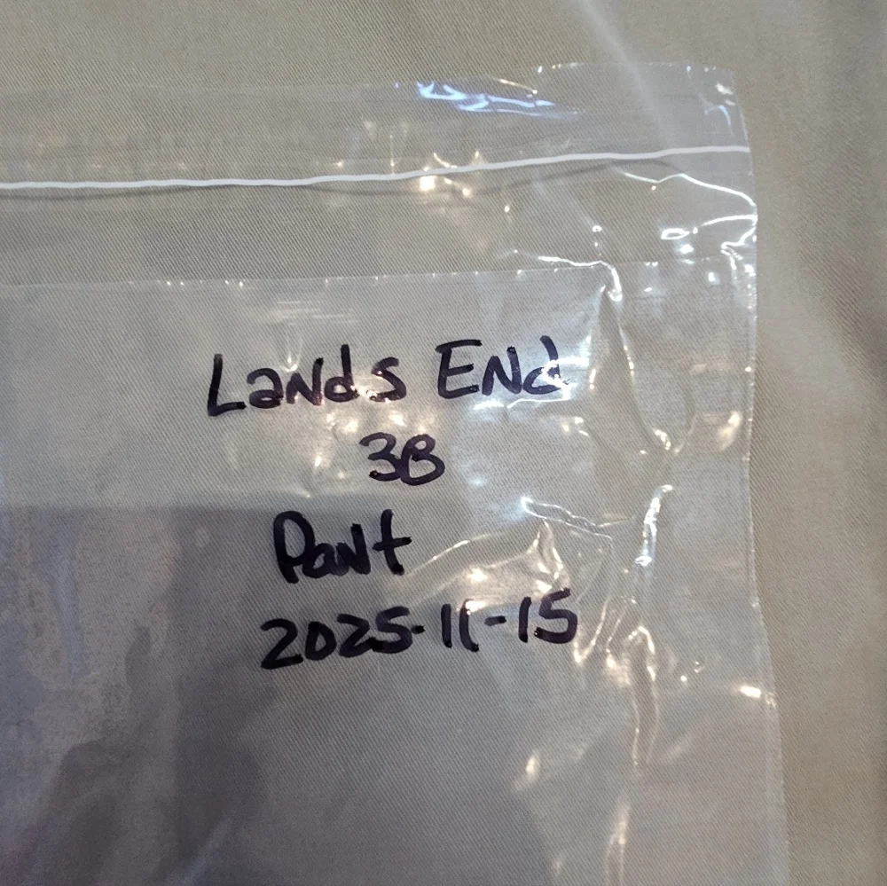Lands’ End Men’s Chino Pants 38x30 Traditional Fit Khaki Cotton Twill